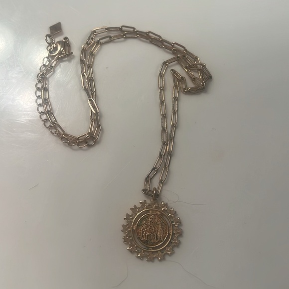 Joy Dravecky rose gold plated coin necklace 16” with 2” extender. - Picture 2 of 3